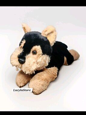 16 Inch Black Brown Aurora German Shepherd Puppy Dog Floppy Leg Stuffed Animal